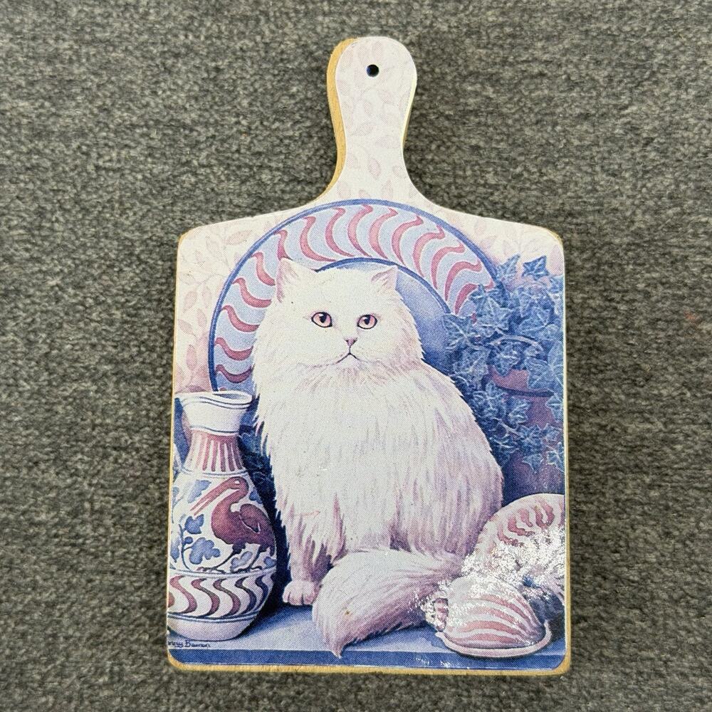Vintage Persian White Cat Mini Cutting Board Magnet